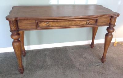 Sale Photo Thumbnail #67: Wood Herringbone Console Table w/ Single Drawer