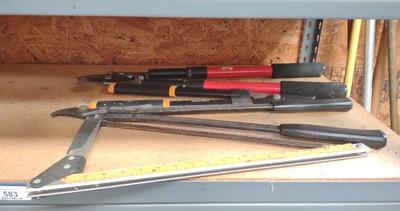 Sale Photo Thumbnail #587: 3 Pairs of Tree Loppers & Hand Saw