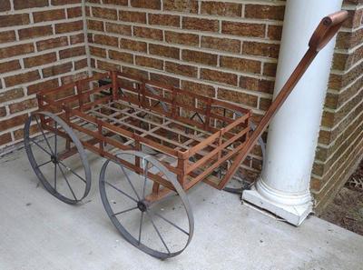 Sale Photo Thumbnail #415: Outdoor Metal Decorative Antique Style Pull Wagon