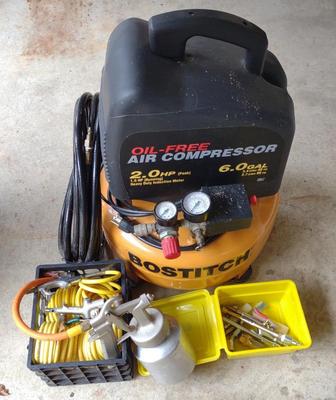 Sale Photo Thumbnail #51: Bostitch 6 Gallon Air Compressor w/ Accessories
