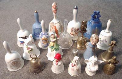 Sale Photo Thumbnail #560: Vintage Figural Ceramic & Metal Bells