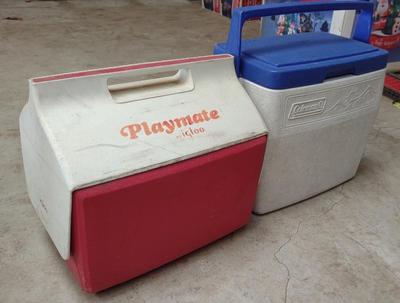 Sale Photo Thumbnail #616: 2 Vintage Igloo & Coleman Coolers