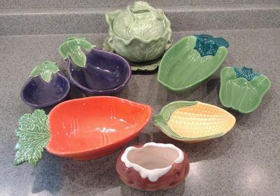Sale Photo Thumbnail #367: 8 Ceramic Food Shaped Serving Dishes