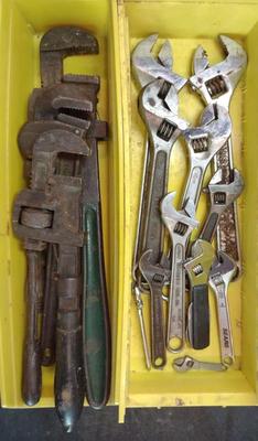 Sale Photo Thumbnail #204: Adjustable Wrenches & Pipe Wrenches