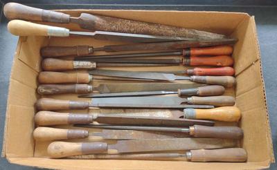 Sale Photo Thumbnail #174: Vintage Wooden Handle Rasps / Files C