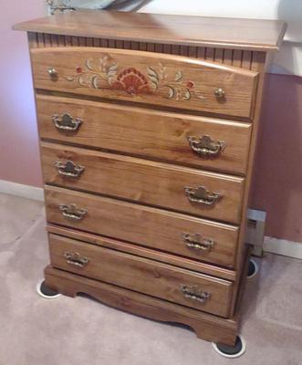Sale Photo Thumbnail #71: Scroll Decorated Wood Chest of Drawers