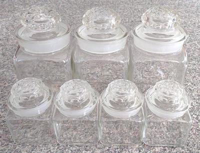 Sale Photo Thumbnail #382: Glass Lidded Kitchen Canisters