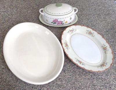 Sale Photo Thumbnail #543: Porcelain Serving Platters & Covered Casserole
