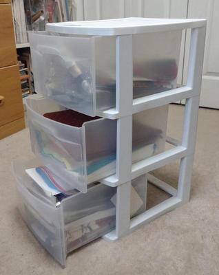 Sale Photo Thumbnail #432: 3 Drawer Organizer w/ Quilting Fabric / Linens