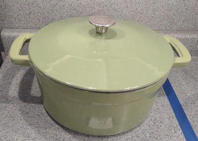 Sale Photo Thumbnail #380: Food Network Cast Iron Enamel Green Pot w/ Lid