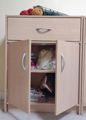 Sale Photo Thumbnail #441: Cabinet w/ Knitting Supplies & Yarn