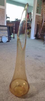 Sale Photo Thumbnail #345: Vintage Mid Century Swung glass Art Vase