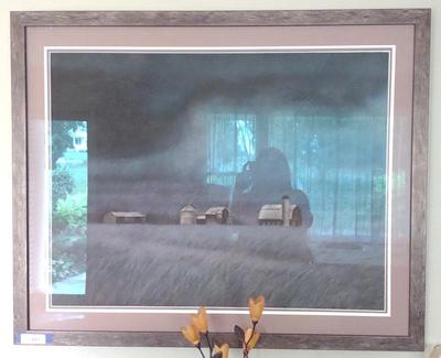 Sale Photo Thumbnail #449: James Lincke Farm Scene Print Art in Frame