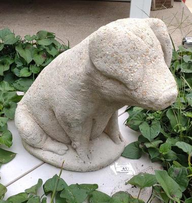 Sale Photo Thumbnail #421: 16" Concrete Outdoor Sitting Pig Statue (Solid)