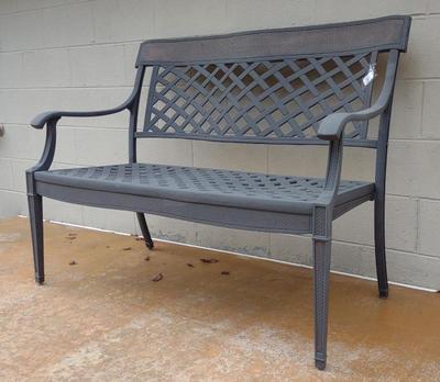 Sale Photo Thumbnail #47: Lattice Style Outdoor Metal Patio / Garden Bench