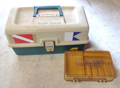 Sale Photo Thumbnail #240: Two vintage Plano Fishing Tackle Boxes