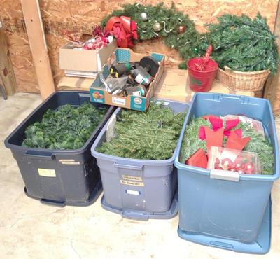 Sale Photo Thumbnail #648: Artificial Christmas Tree's & Wreath Decorations