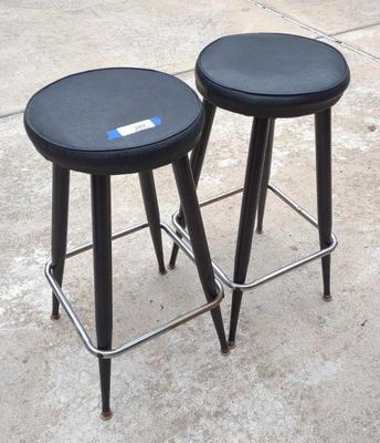 Sale Photo Thumbnail #293: Two Vintage Black Bar Stools