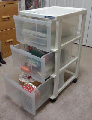 Sale Photo Thumbnail #435: 3 Drawer Organizer w/ Assorted Sewing Supplies