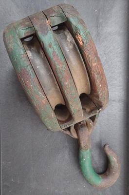 Sale Photo Thumbnail #104: Antique Very Large Ship Block Pulley (21")