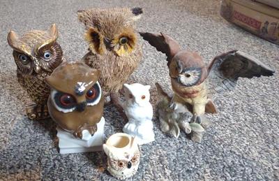 Sale Photo Thumbnail #486: Owl Art Sculptures & Figurines