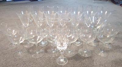 Sale Photo Thumbnail #528: Large Lot of Assorted Glass Stemware Drinkware