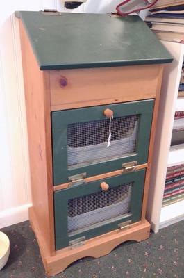 Sale Photo Thumbnail #85: Wooden Painted Bread Box Cabinet