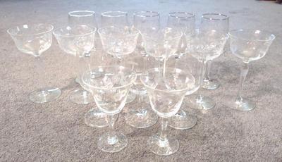 Sale Photo Thumbnail #526: Clear Glass Stemware Drinking Set