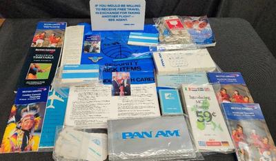 PAN AM BROCHURES AND BRITISH AIRWAYS TIMETABLES 