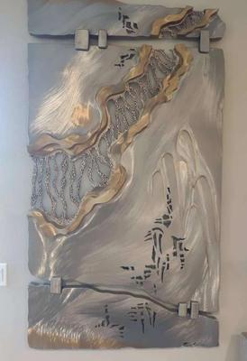 3D METAL WALL SCULPTURE BY ARTIST JOHN RICHEN "BRAZILIAN SONG"