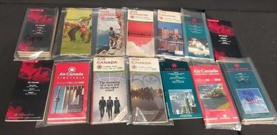 AIR CANADA TIMETABLE FLIGHTS FROM 1970s-1990s