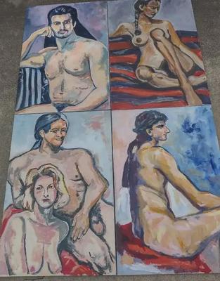 ORIGINAL MALE AND FEMALE NUDE PAINTINGS