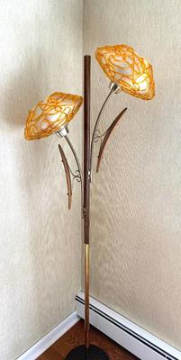 Sale Photo Thumbnail #2: MCM floor lamp with spaghetti shades