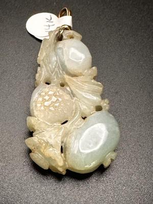 Jade on 14k gold pendant