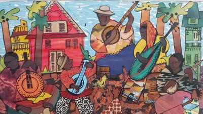 ORIGINAL COLORFUL COLLAGE BY MARION J. STRAUSS