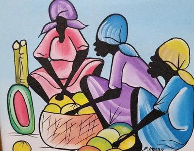 HAITIAN PAINTING BY E. HYMAN