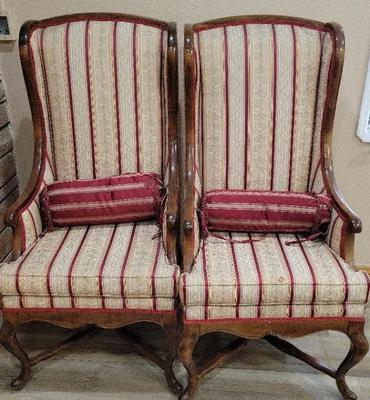 2 TALL WING BACK CHAIRS