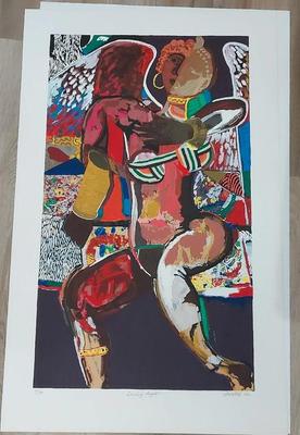 "DANCING ANGEL" COLORFUL SCREENPRINT BY DAVID C. DRISKELL