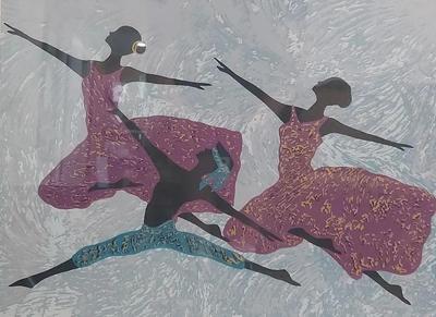 "AILEY'S DANCERS II" COLORFUL PRINT SIGNED AND NUMBERED