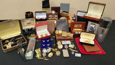 JUST FOR MEN COLOGNE, TIE TACKS, WALLETS, AND MORE