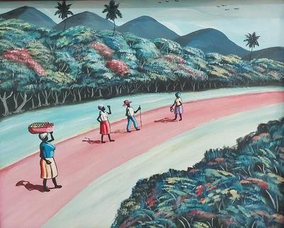 SIGNED HAITIAN LANDSCAPE PAINTING