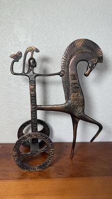 Frederic Weinberg Style Etruscan Horse Chariot Sculpture