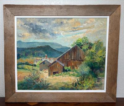 M. Landis Landscape Barn Painting