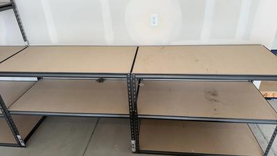 Pair Steel Garage Shelves