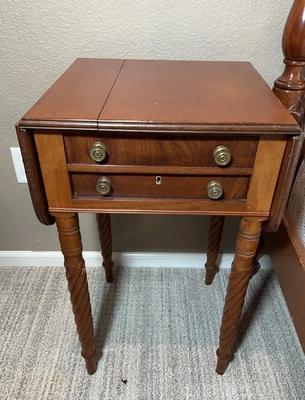 Antique Barley Twist Drop Leaf Side Table