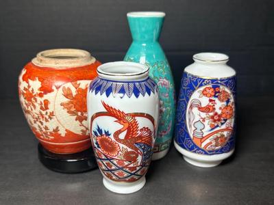 Assortment Of Vintage Asian Themed Vases