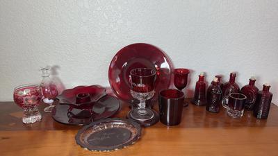 Ruby Glass Mini Bottles & Collectibles