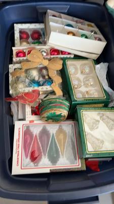Tub Of Glass Christmas Ornamnets
