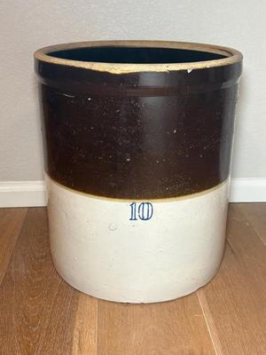 2-Tone Brown Glaze 10 Gallon Crock