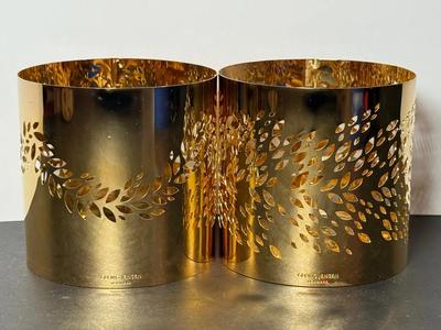 Pair Of Georg Jensen Blossom/Magnolia Tea Light Holders